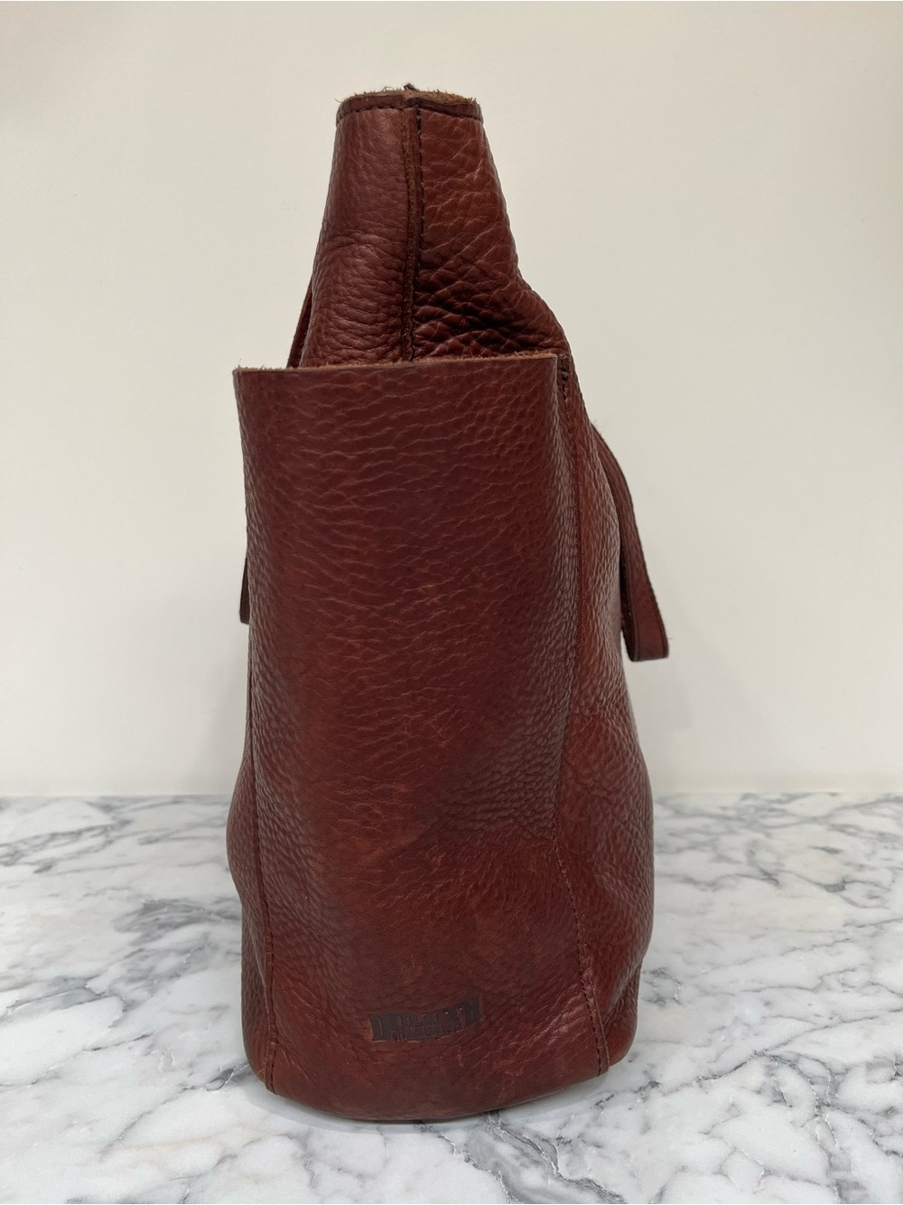 Duluth Women's Lifetime Leather Tote Bag Brown Side Pockets Durable Heavy Duty - Picture 6 of 15